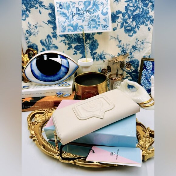 🆕 CHIARA FERRAGNI 🧿 BNIB Pastel Parchment Portafogli Wallet - Picture 3 of 16